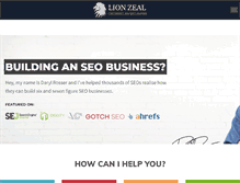 Tablet Screenshot of lionzeal.com